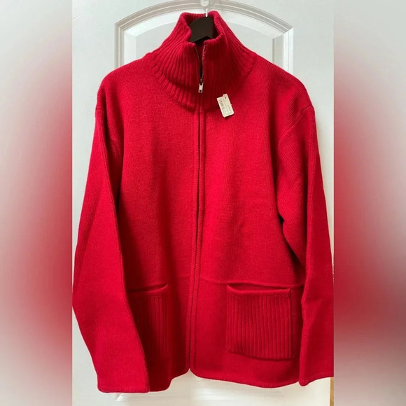 Tally Ho Zip Up, Mock Neck Cardigan - Picture 1 of 5